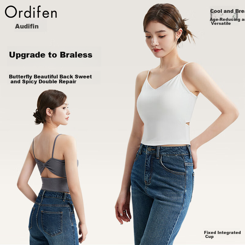 Ordifen Women's Camisole Tank Top, Inner Wear for Spring And Summer, No Bra Needed, 7A Antibacterial, Covers Side Boob, Prevents Wardrobe Malfunction, Can Be Worn As Outerwear, Beautiful Back Design, Slim Fit