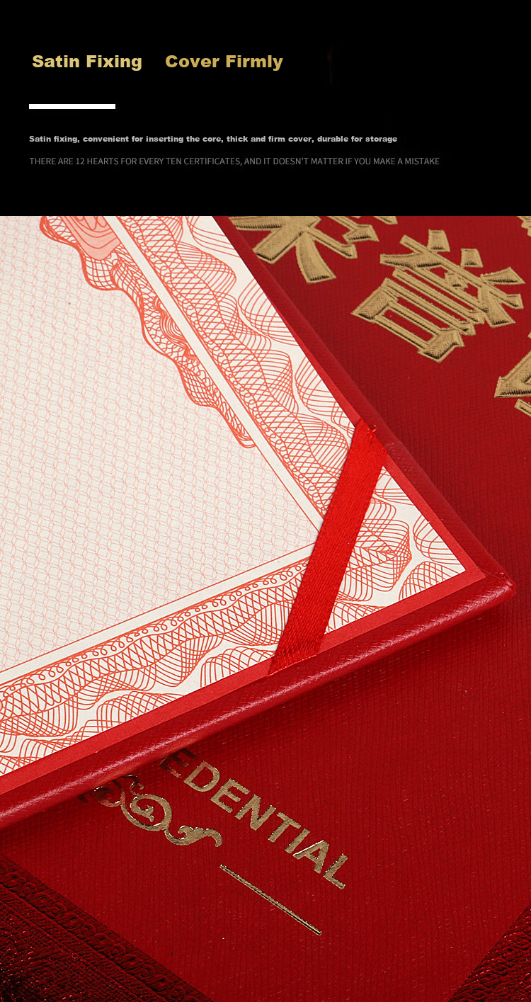 TANGO Office (TANGO) Single 12K Leather Texture Gold Embossed Certificate Cover for Awards And Honors, Suitable for Corporate Ceremonies And Recognition Events, Includes 1 Inner Page 3