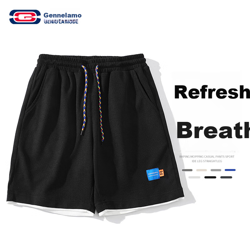 GENIOLAMODE Men's Shorts, Lightweight And Loose-Fitting for Summer, Casual Versatile Ice Silk Five-Point Shorts