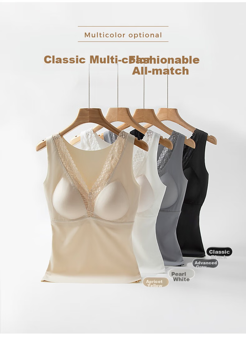 LangSha Women's Camisole Tank Top, Suitable for Outer Wear Or Inner Layering, Summer Style, Strap Undershirt, Bra Vest with Built-In Pads, Sexy And Integrated Desig 1