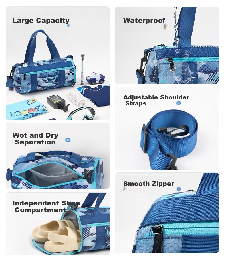 Li-Ning Children's Swimming Storage Bag, Wet And Dry Separation, Boys' Swimming Training Equipment, Portable Crossbody Shoulder Bag for Students 2
