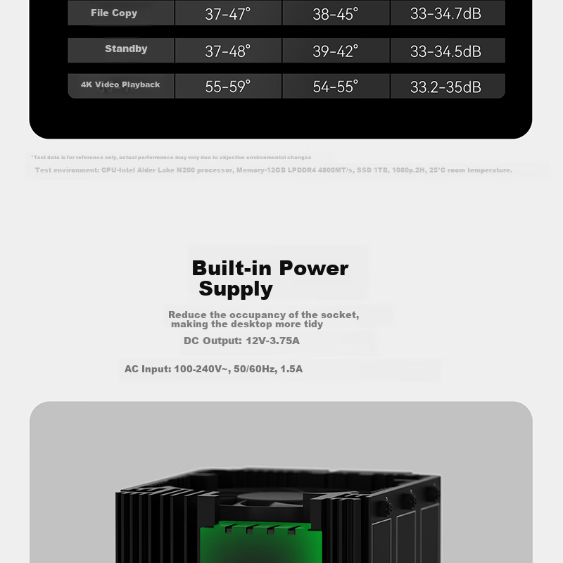 Lingke "Multi-Play" ME Mini 6-Bay SSD Mini PC N200 Dual 2.5G Soft Router Low-Noise Home Storage Computer Ubuntu 12G+64G+2TB 16