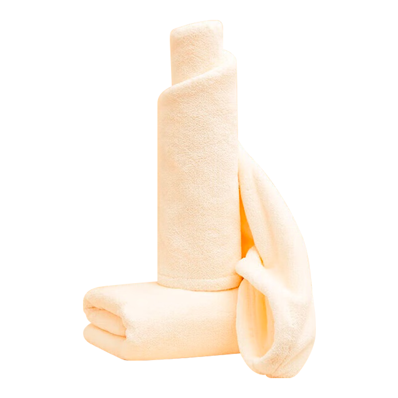 HOYO Japanese Snow Fleece Hair Drying Cap And Towel Set of Two, Bath And Shower Quick-Dry Absorbent Home Use Towel for Women, Milk White