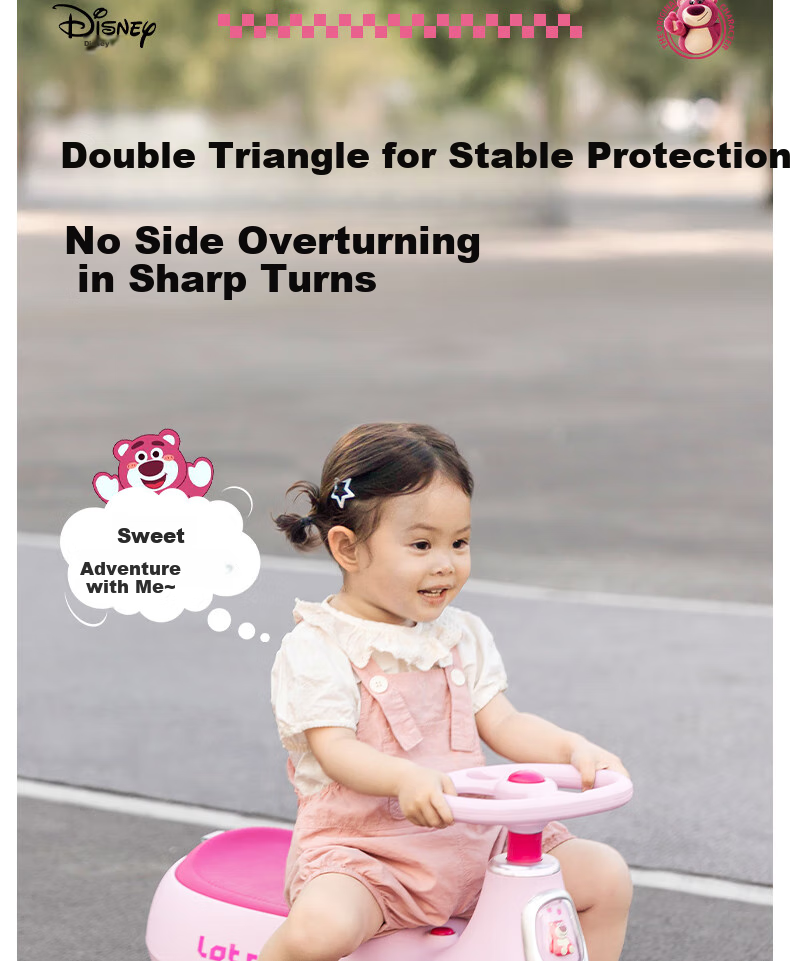DISNEY Children's Twist Car for Ages 1-3 Anti-Rollover Baby Ride-On Car Adult-Friendly Two-Seater Birthday Gift 4
