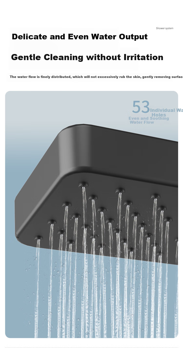 MJONI Shower Head Set with Integrated Design, Surface-Mounted Home Bathroom Shower System, High-Pressure Giant Top Spray with Dual Knobs ZY001 8