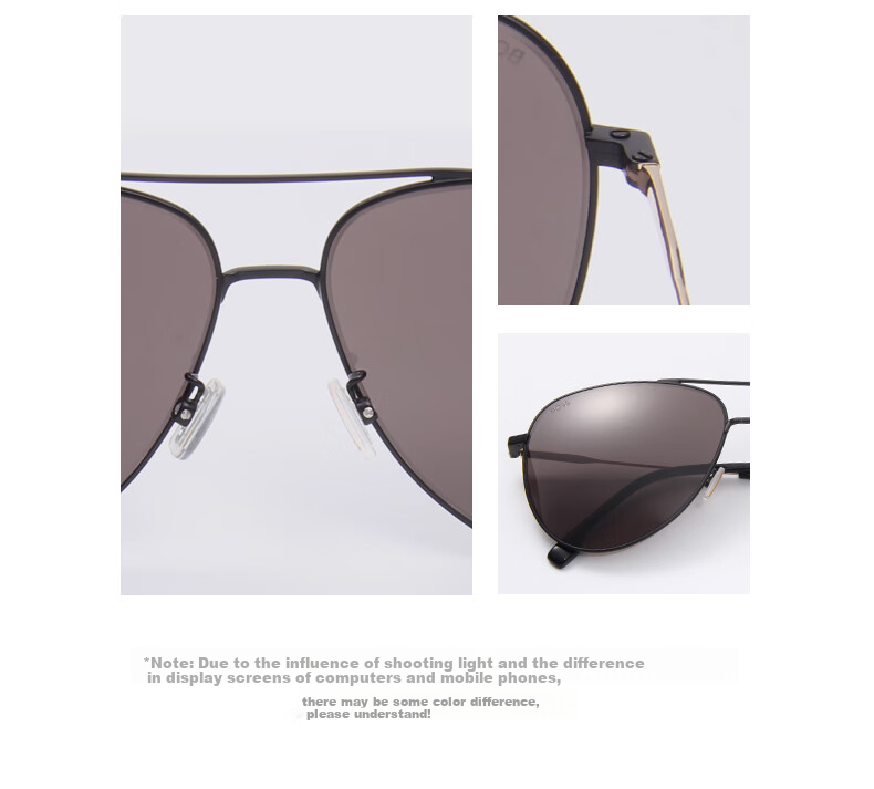 BOSS Sunglasses Frame for Men And Women, Aviator Style Trendy Fashion Driving Sunglasses Eyeglass Frame 1558OFS 63mm 3