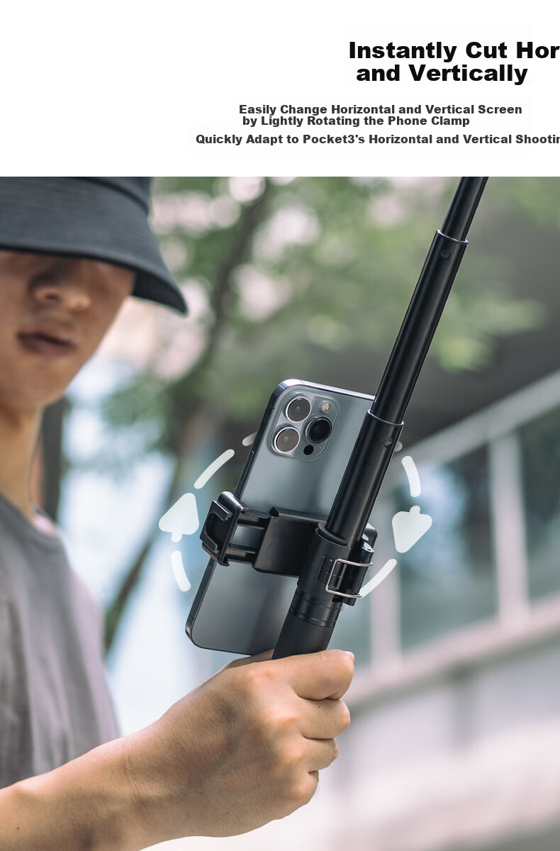 SUREWO Compatible with DJI Osmo Pocket 3 Selfie Stick, Remote Control for Pocket Camera Accessories, Large Screen Viewing Handheld Extension Pole Stand 5