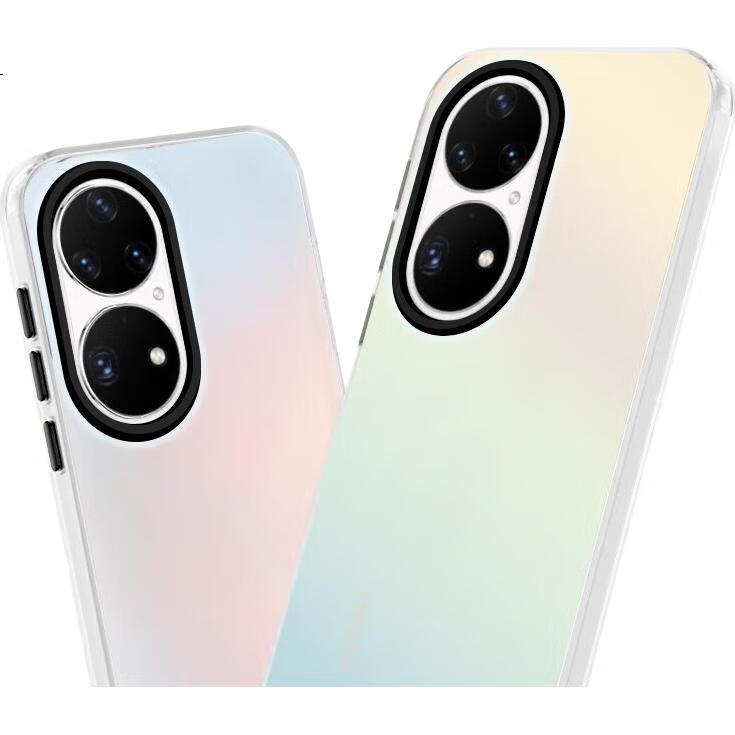 Противоударный чехол Baozou для Huawei P50 Pro, силиконовый, мягкий край, простой, лазерный градиент, матовый, жесткая задняя панель, серый