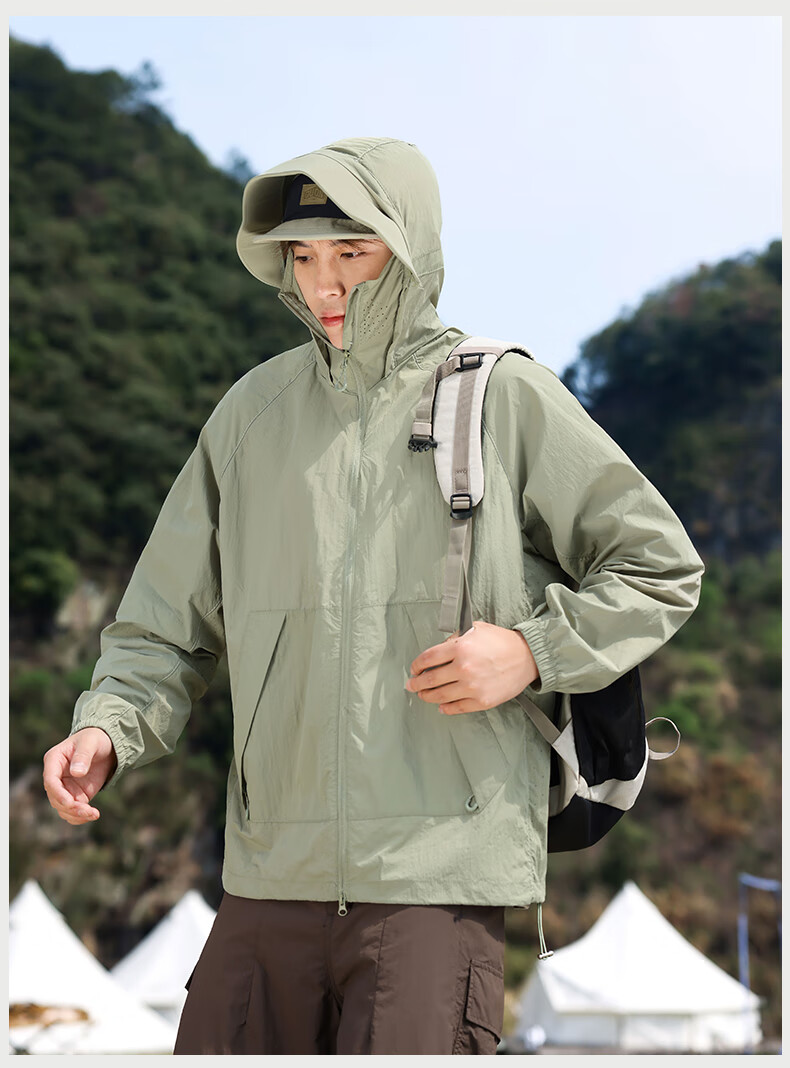 EASTERN CAMEL Unisex Summer UPF50 Sun Protection Outdoor Fishing Jacket Light Gray XS 12