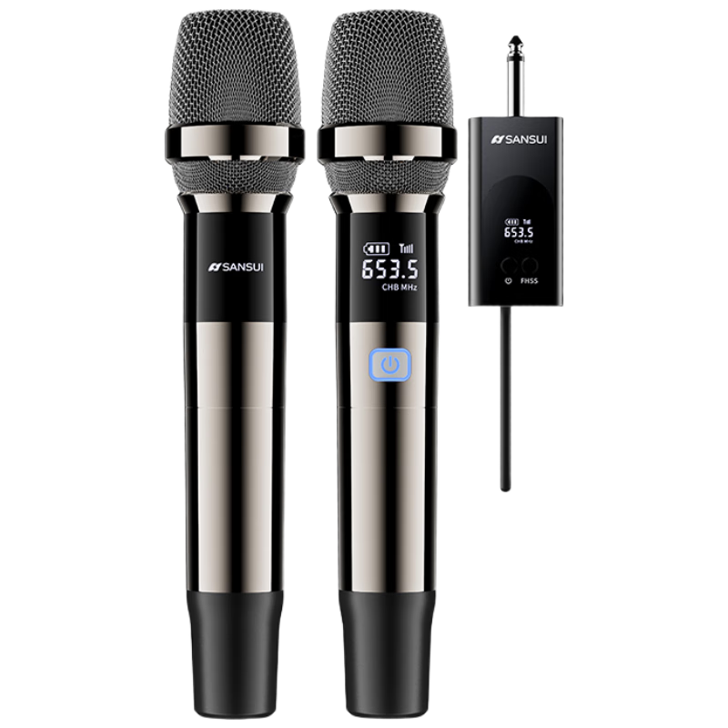 SANSUI M5 Wireless Microphone Universal Microphone Home KTV Singing Speech Stage Karaoke Conference Speaker Amplifier Car Universal One-to-Two