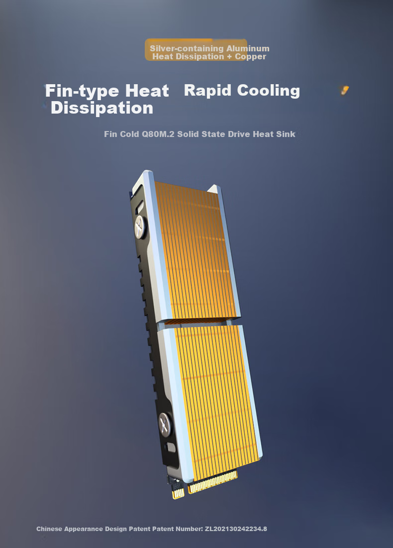 JEYI M.2 SSD Heatsink, NVME Cooling Vest, Silver Aluminum Heat Spreader + Copper, Efficient Heat Dissipation, Compatible with 2280, Suitable for Samsung, Western Digital, Lenovo, And Zhi Tai 1