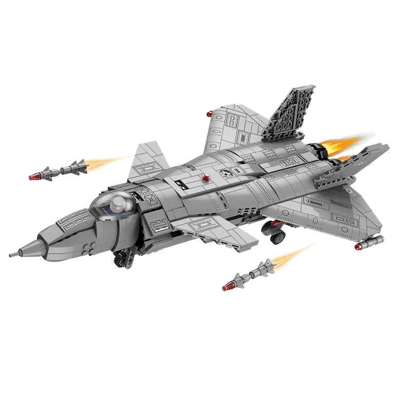 BULUQI Military Assembly Model J-15 Fighter Jet, LEGO Building Blocks, Toy for Boys Aged 6-12, Birthday Gift