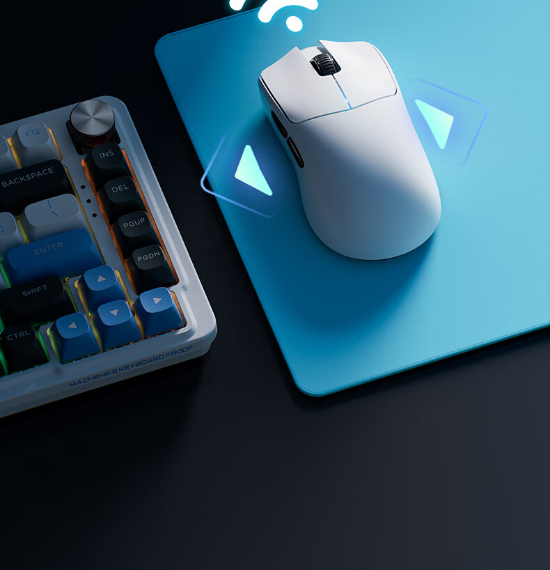 MACHENIKE L9X1 Advanced Lightweight Wireless Mouse Gaming E-Sports Office Wired/2.4G/Bluetooth Tri-Mode PAW3395 1K Polling Rate 53g Lightweight without Holes White 14