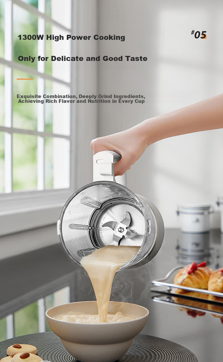 SUPOR Low-Noise Blender, Non-Coated, Detachable And Easy to Clean, Home Automatic Soy Milk Maker without Cooking, 1.75L Multifunctional Food Processor for Grains And Cereals, SP910R 7