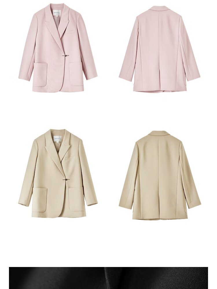 Sentubila Casual Commuter Blazer for Women, Spring And Autumn Loose Fit Jacket with High-End Style, Black, Size L 18