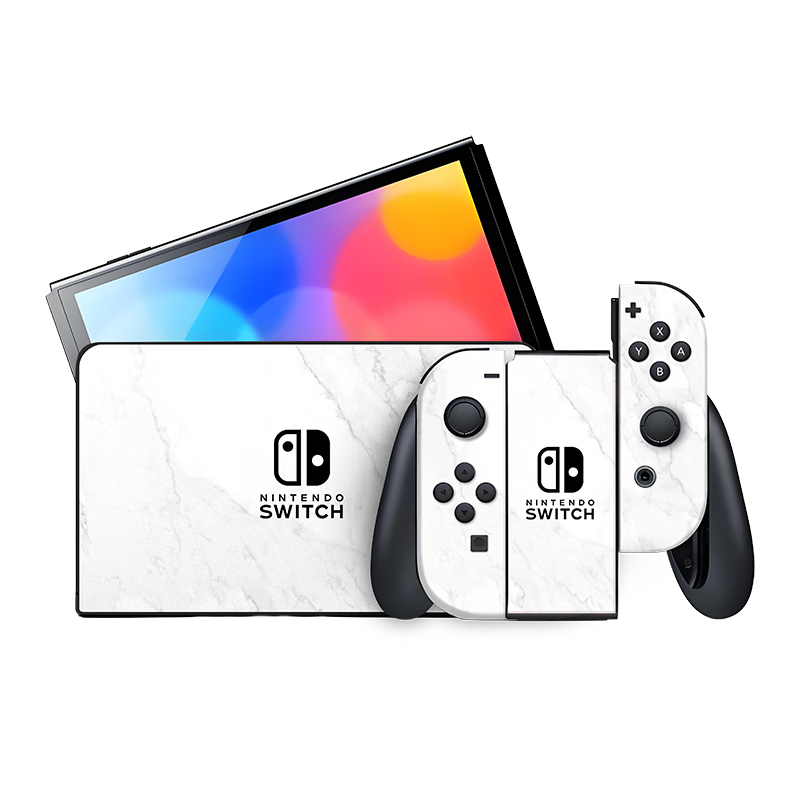 Bachen Switch OLED Protective Film NS Controller Split Sticker Direct Insert Dock Scratch-Resistant Protective Case Special Non-Residue Stone Texture