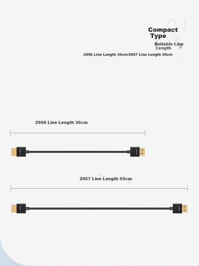 SmallRig 2956 Ultra-Thin HDMI Cable with Standard Type-A HDMI Port Camera Photography And Videography Accessory 6
