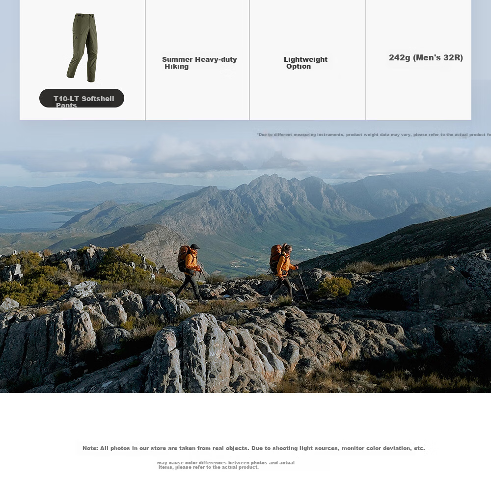KAILAS Men's T10 Softshell Pants CORDURA Durable Stretch Breathable Outdoor All-Season Heavy-Duty Hiking Windproof Trousers 12