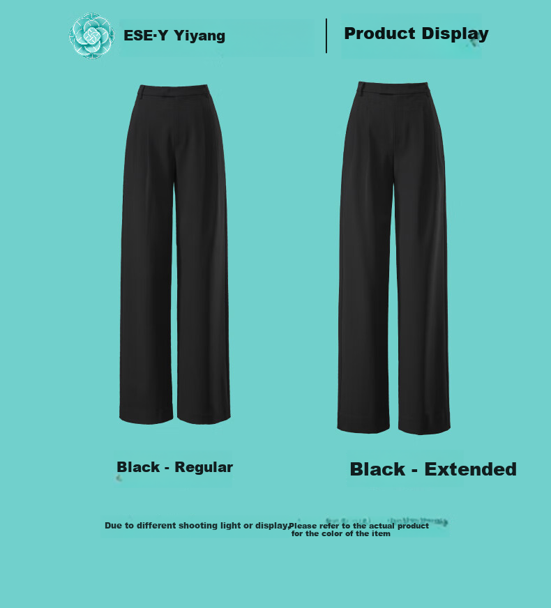ESE-Y Wide-Leg Suit Pants for Women, Spring 2025 New Style, High-Waisted Draping Slimming Trousers, Black-Standard Size 31 32