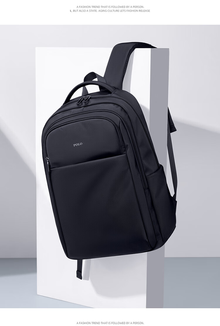 POLO Men's Short-haul Travel Backpack Men's Student School Bag 16/17.3 Inch Laptop Bag Business Travel Bag 2