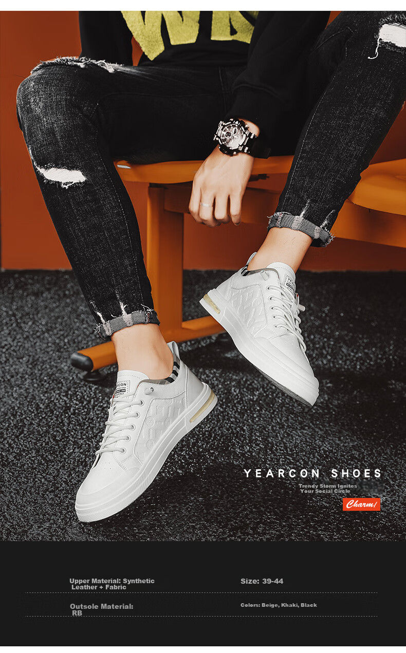 Yierkang Men's Casual Shoes, New Style Sneakers, Ultra-Light Breathable Slip-On Versatile Flat Trendy Shoes, Black, Size 38 5