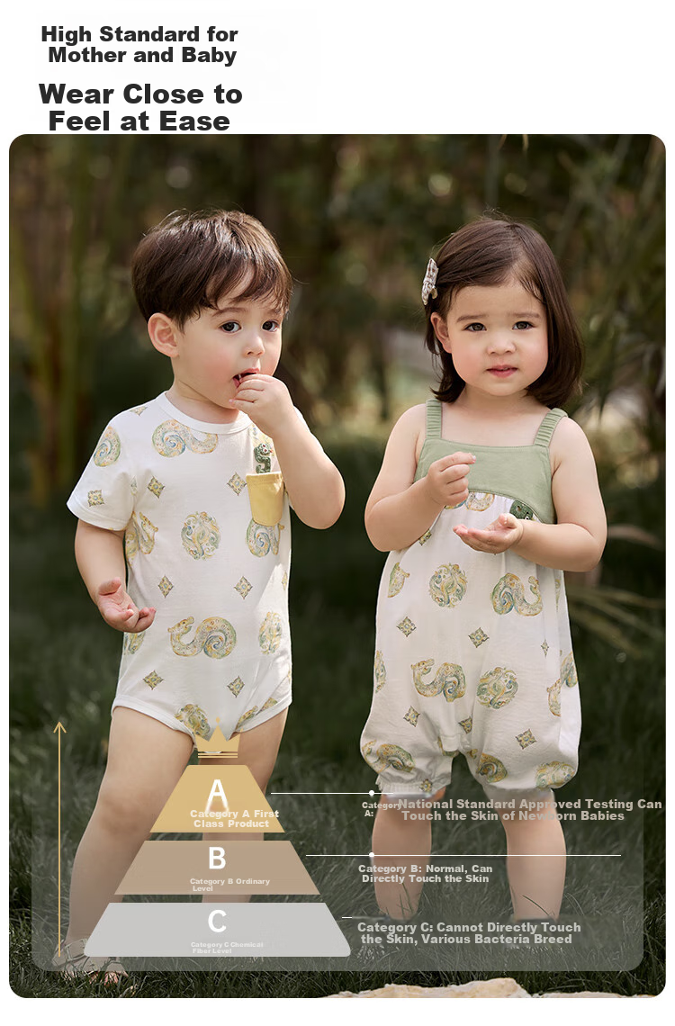 Wismorni Baby Romper, Summer Short-Sleeve Infant Clothing, Breathable Triangle Bodysuit, Full Moon Outfit 8