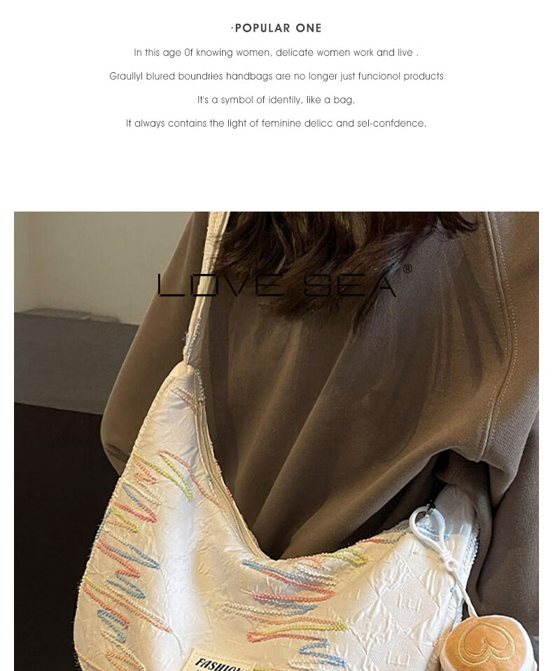 Aiqinghai Handbag, Women's Crossbody Bag, Dumpling Bag, Canvas Bag, Commuter Brand, Birthday And Mother's Day Gift, Practical Present for Mom 1