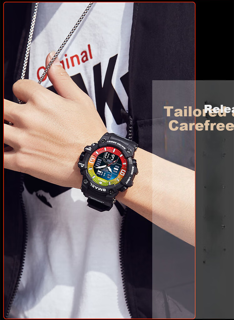 LOUIE JUELEN Men's Multifunctional Sports Watch with Alarm, Luminous Display And Water Resistance for Middle School, High School Students And Teenagers 16