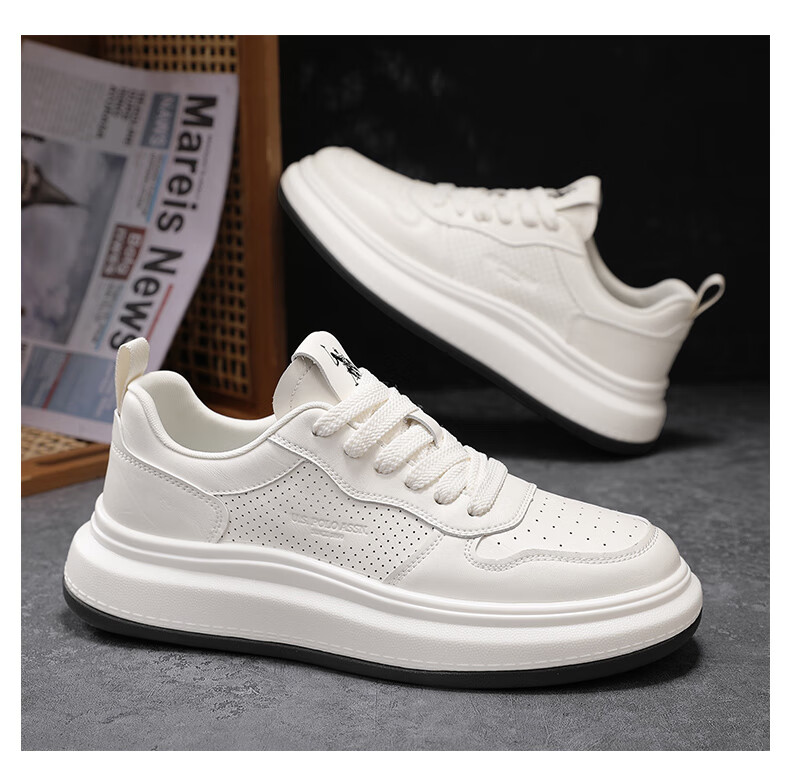 U.S. POLO ASSN. Men's Shoes, Spring And Summer New Style Breathable White Sneakers, Outdoor Casual Shoes for Men, Soft-Soled Lightweight Skateboard Shoes for Me 20