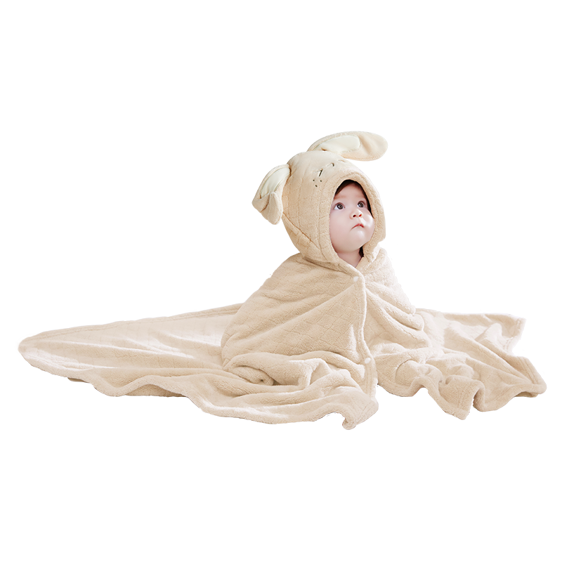 BABYGREAT Baby Bath Towel, Children's Bath Towel, Newborn Gift Cape, Hooded Baby Bathrobe, Coral Fleece, Absorbent, Quick-Drying