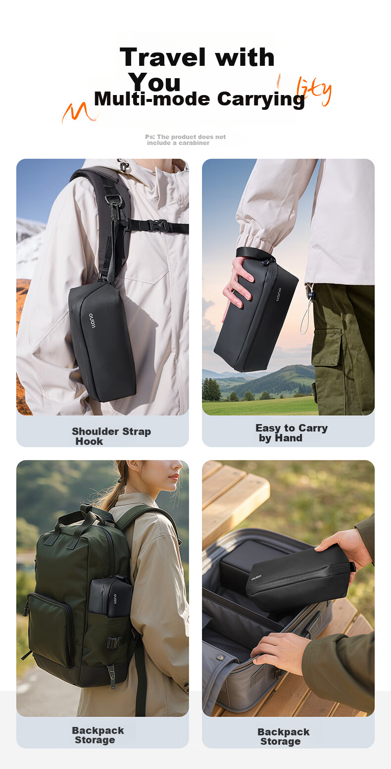 Llano DJI Pocket 4/3 Storage Case All-in-One Camera Bag Pocket Gimbal Protective Box Multi-Accessory Handheld Portable Travel Hard Shell Shockproof Pressure-Resistant Water-Resistant Bag 12