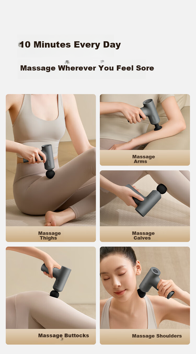 JD Original Mini Massage Gun SE2 AI Adjustable Deep Muscle Relaxation Fascia Massager for Waist, Legs And Whole Body Calf Massage Device Birthday Gift for Elders, Parents, Boyfriend, Girlfriend 4