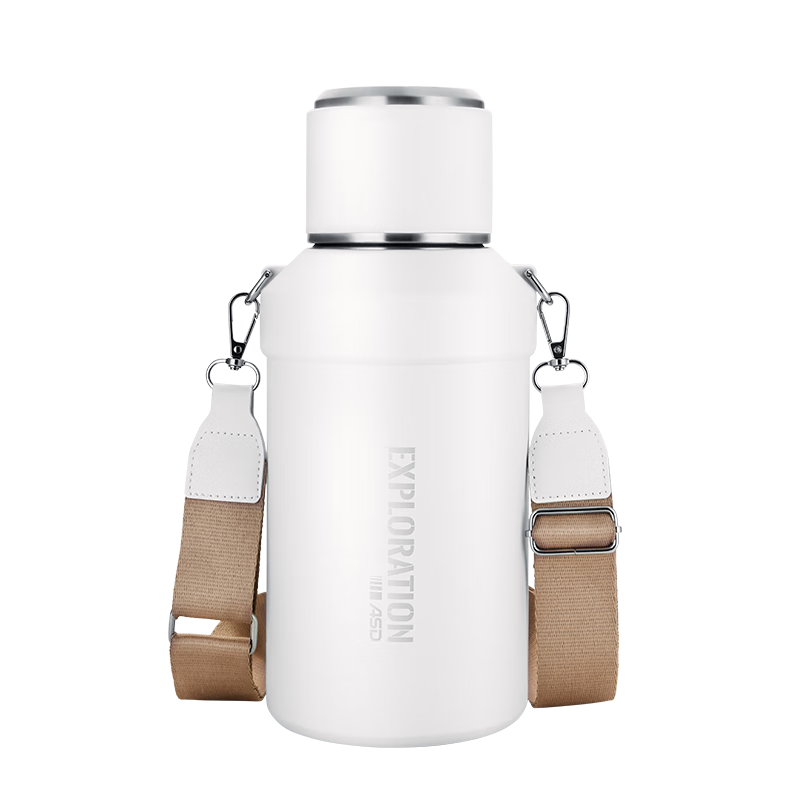 ASD Insulated Bottle, 316 Stainless Steel, 1.5L Thermos, Car Cup, Outdoor Travel Flask, Hot Water Bottle, White