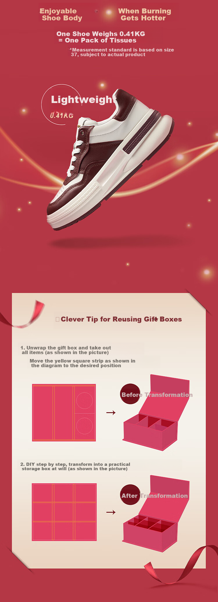 Le Saunda Zhang Yifan Same Style Thick-Soled Red And White Colorful Panda Casual Sneakers Women's Shoes 66503 Anke La Red BOL35 5