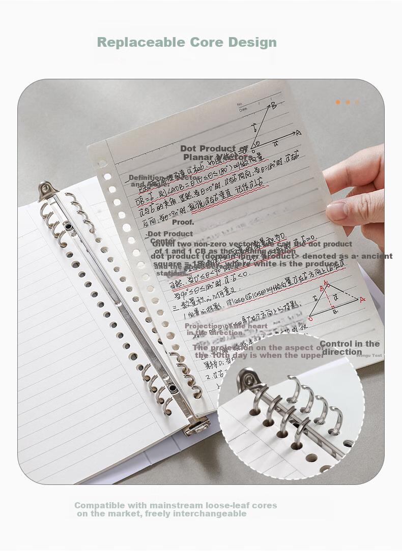 Wengu Notebook Student Stationery Handwritten Loose-Leaf Notebook A5/50 Sheets Graduation Meeting Journal Diary for Primary, Middle And High School Students Exam High-Quality Separated Pages BI085 (A5) Gree 6