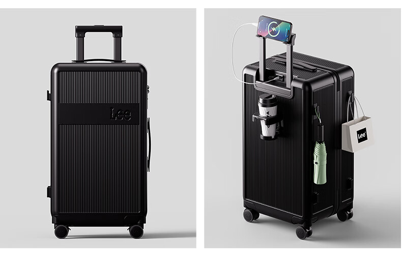 Lee High-Quality Large-Capacity Thickened Suitcase, Trolley Case, Travel Luggage, Password Lock Box, Aurora White, 28 Inches 35