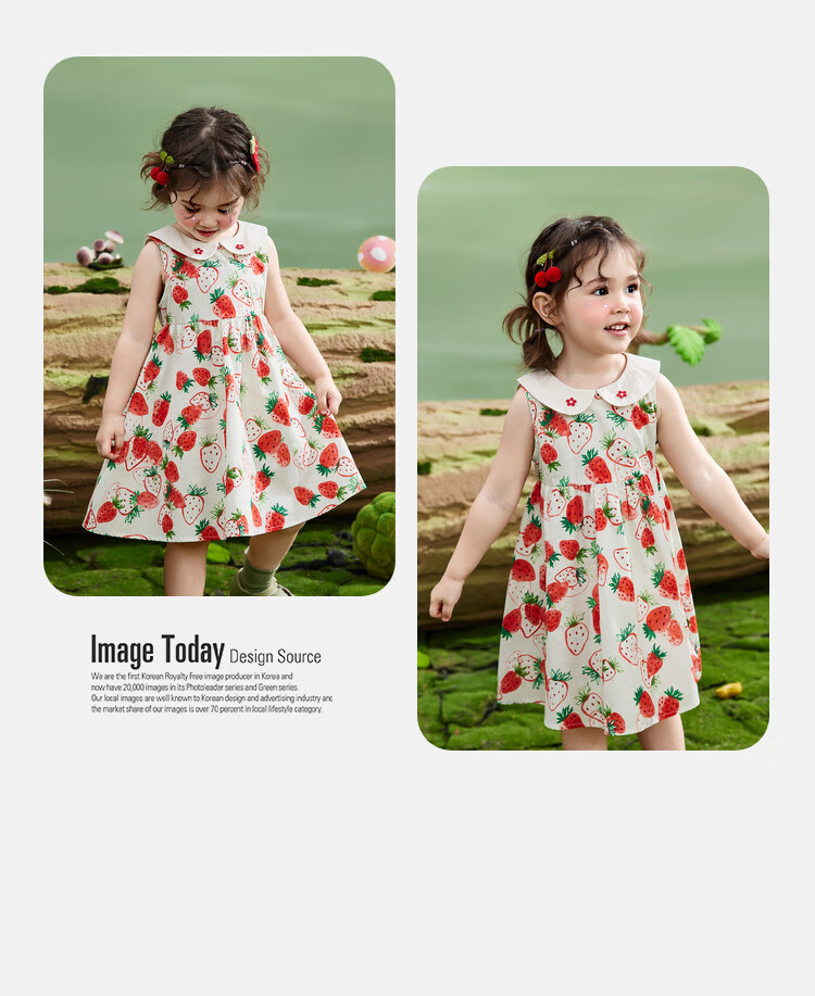 ASK JUNIOR Girls' Summer Dress, Princess Style with Peter Pan Collar, Vacation Children's Dress 4