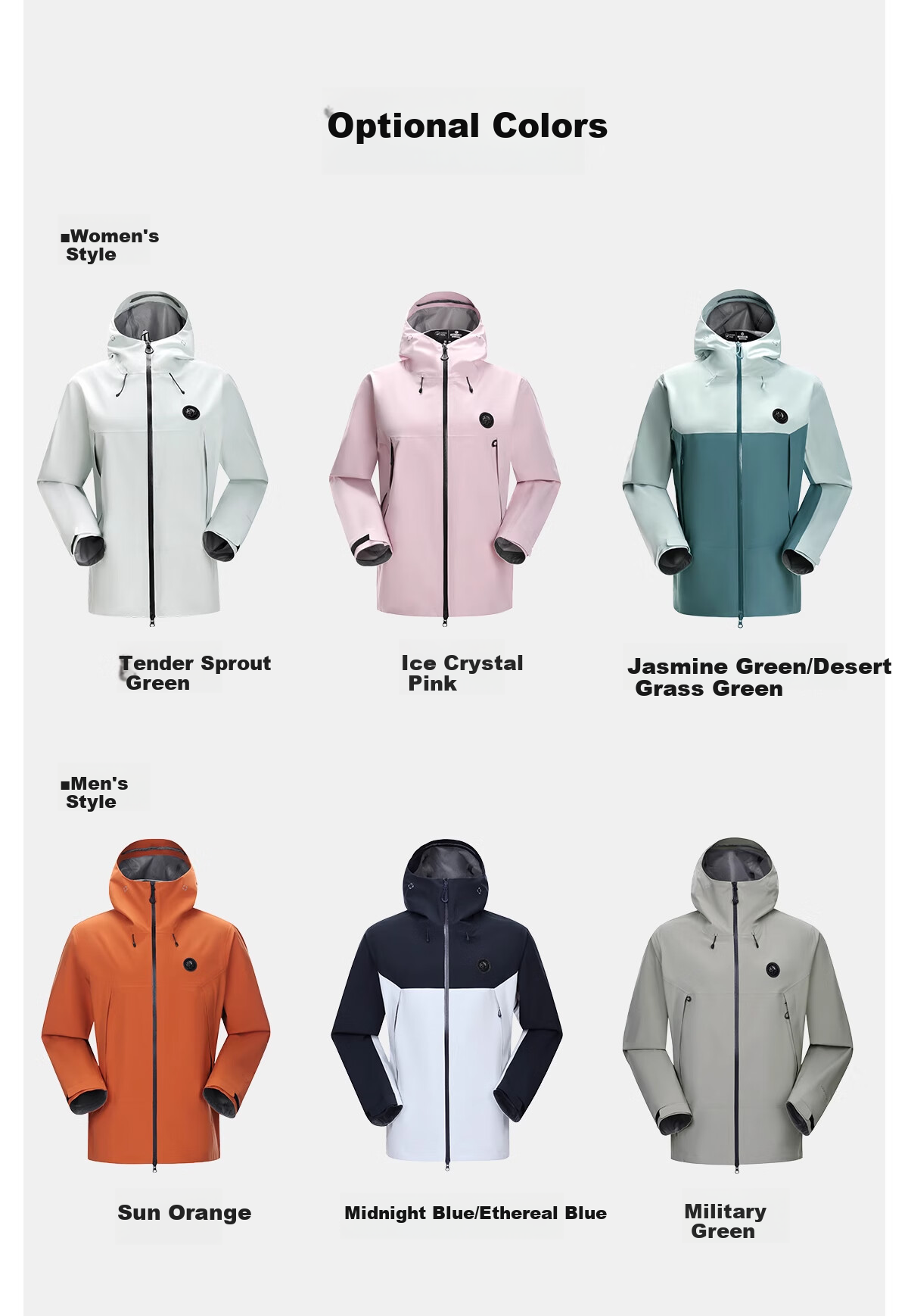 CAMEL Panda Outdoor 3L Hard Shell Single-Layer Waterproof Jacket, Multi-Functional Triple-Protection Mountaineering Suit, Heavy Rain-Resistant 23
