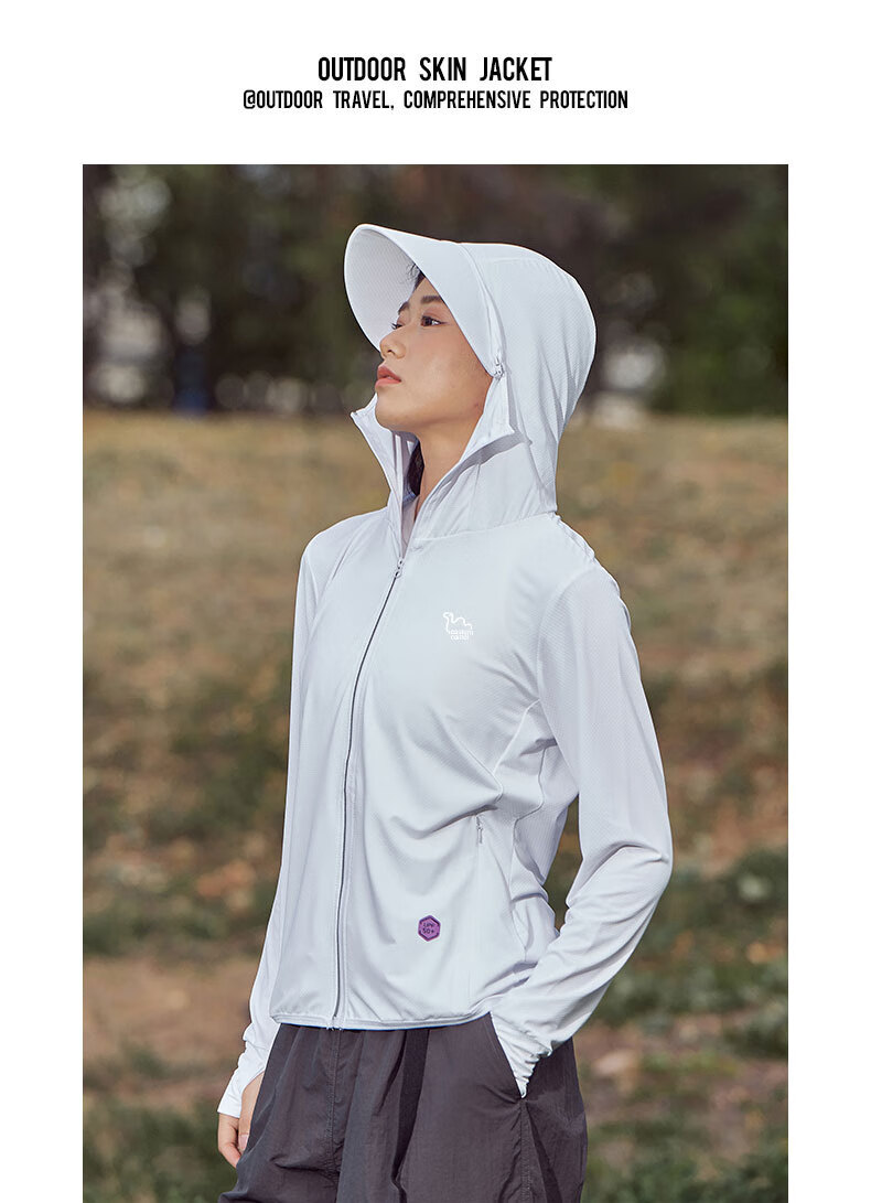 EASTERN CAMEL Couple's Sun Protection Clothing for Men And Women, Summer UV-Resistant Fishing Skin Jacket, Women's Light Gray, XL 7
