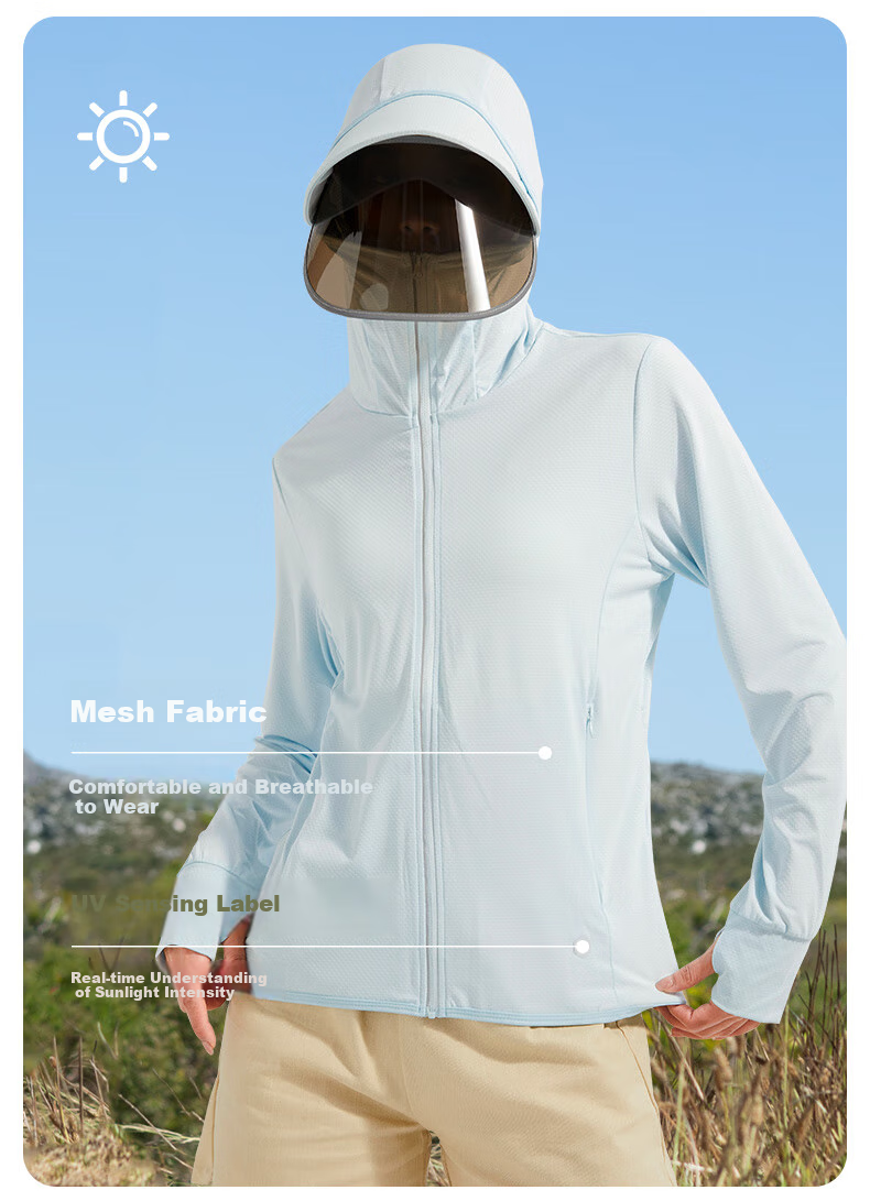 FitonTon Women's Sun Protection Clothing, Summer Outdoor Beach Lightweight Jacket, Breathable Cycling UV Protection Coat, Lightweight Sun Protection Shirt 7