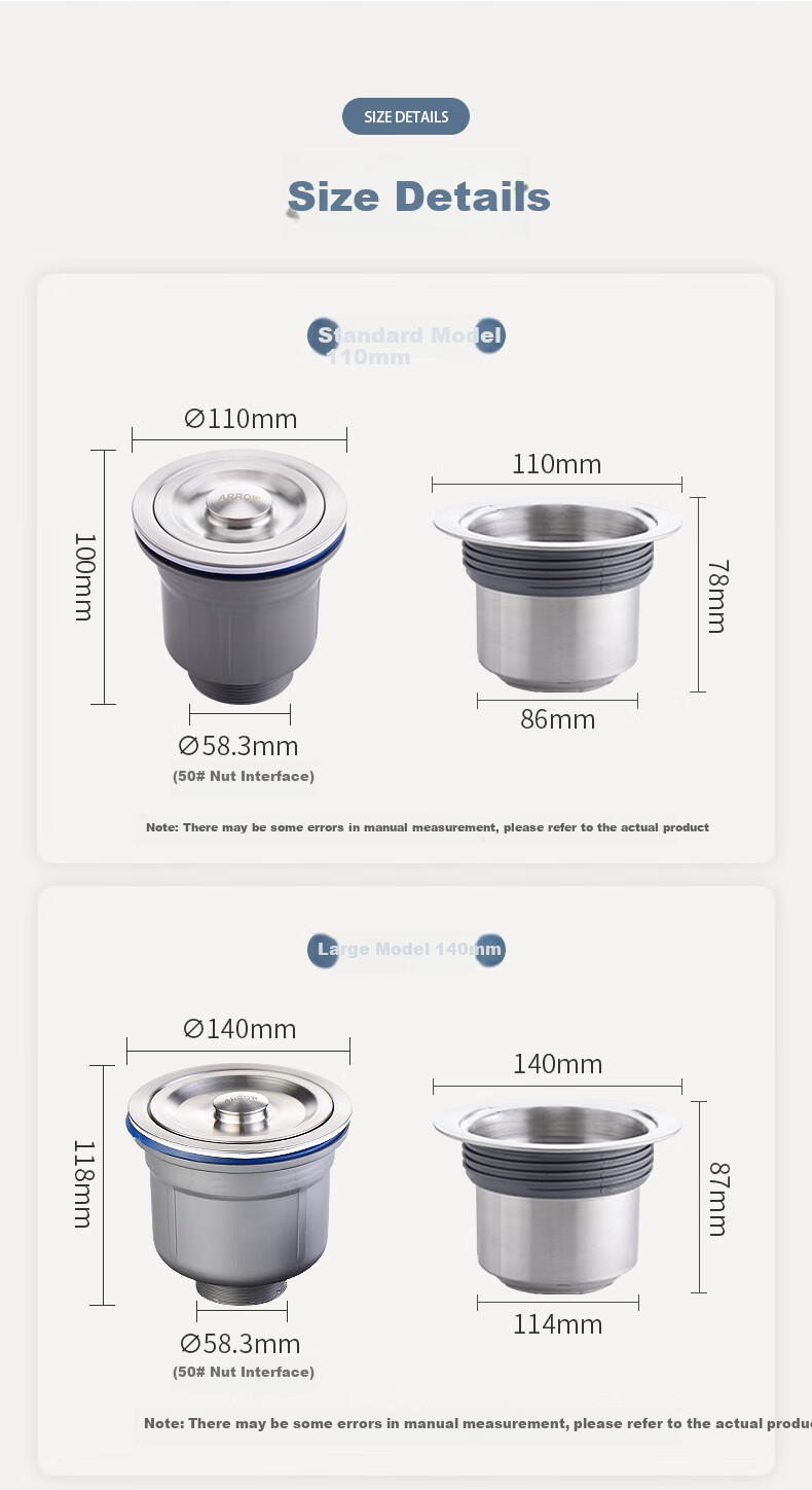 ARROW Kitchen Sink Drain Pipe Three-Way Fitting Accessory Set for Vegetable Washing Basin, Dishwashing Basin, Vegetable Washing Sink Drainage Pipe 8