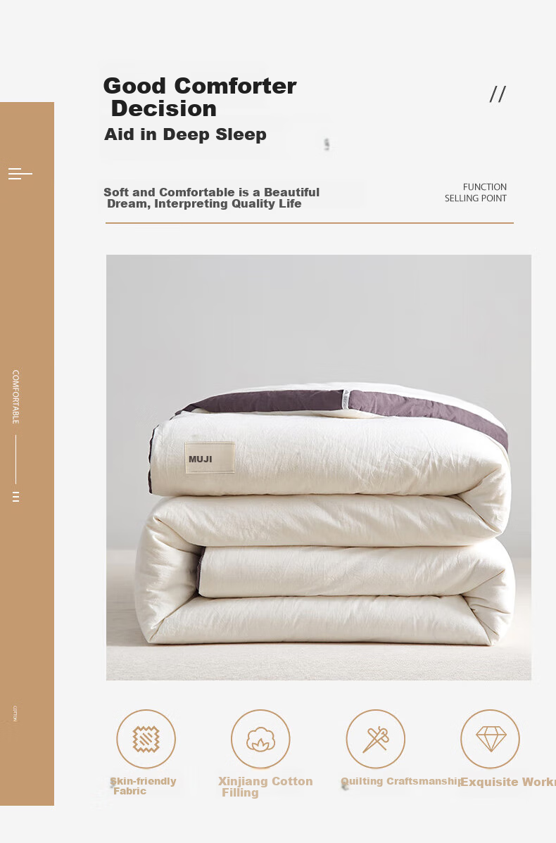 MUJI Class A 100% Cotton Wrinkled Gauze Summer Quilt Air Conditioning All-Season Quilt 200x230cm 4 Jin 2
