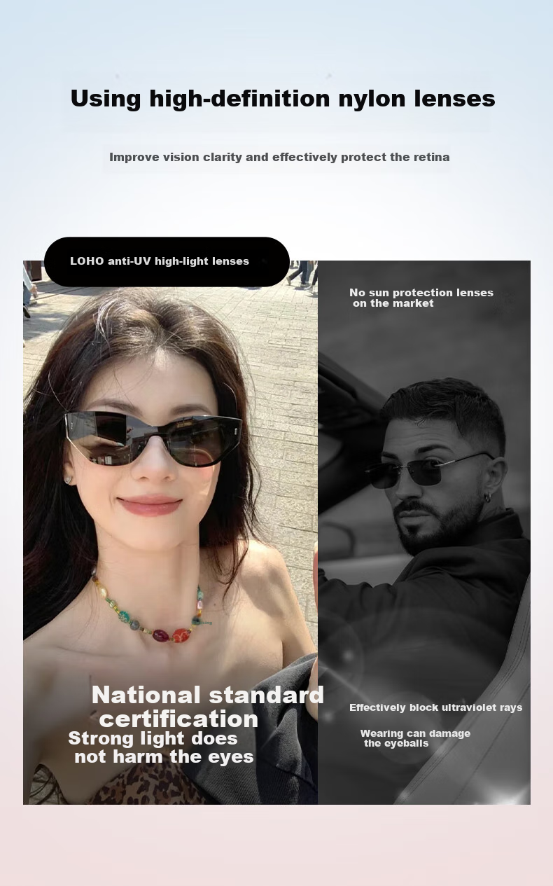LOHO Sunglasses, 2025 New Cat-Eye High-End Color-Blocking Sunglasses, Full Lens Surface, High-Definition Sun Protection And Eye Protection Glasses for Women And Me 5