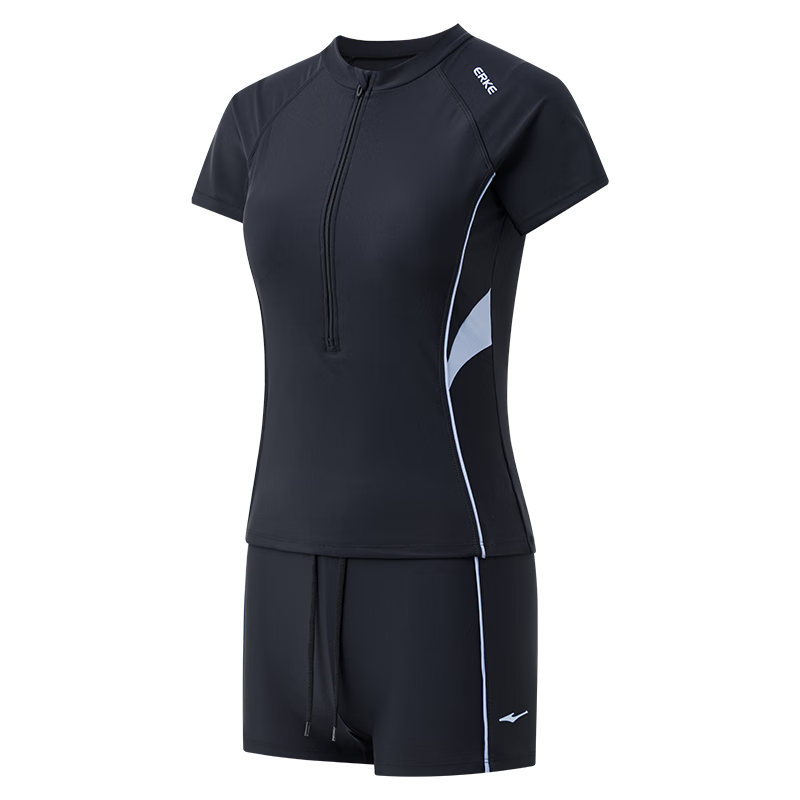 ERKE Women's Two-Piece Square-Leg Professional Training Competitive Swimsuit Slim Fit Breathable Quick-Dry Bathing Suit