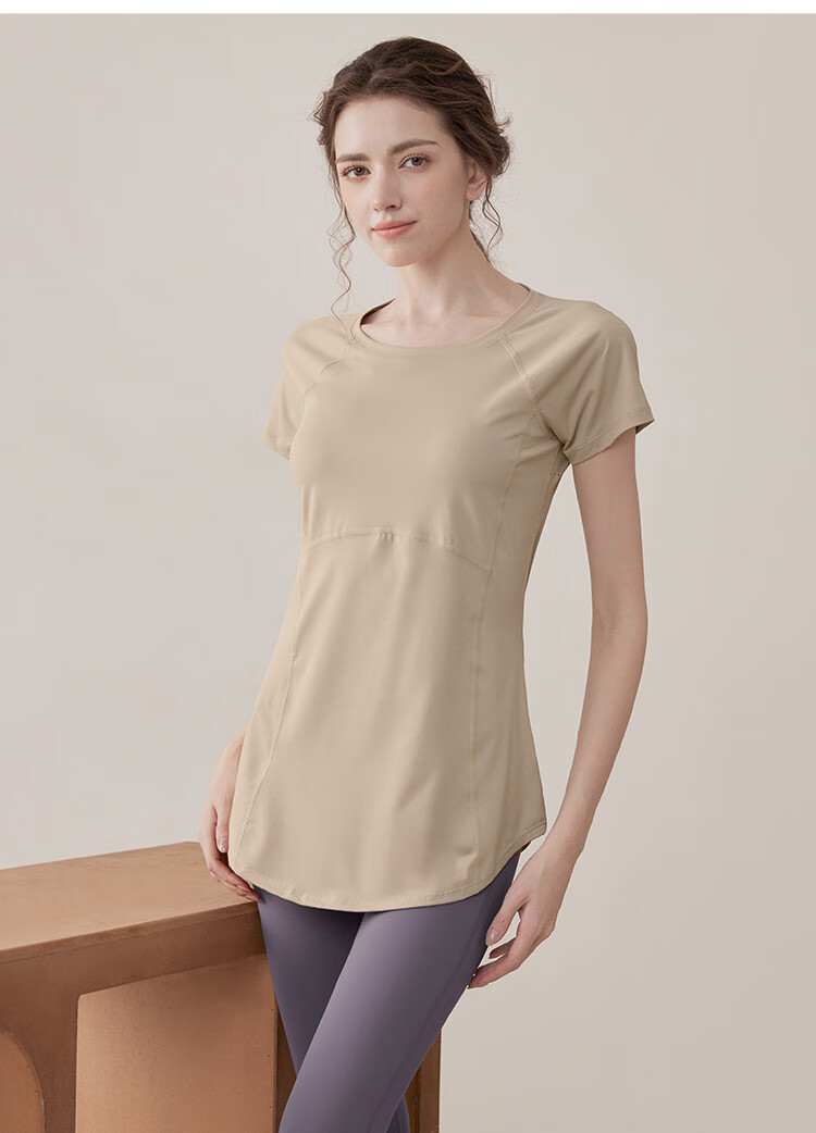 Youyou Yoga Wear Summer Women's High-End Slimming Gym Sports Short Sleeve Pilates J34007DY White S 9
