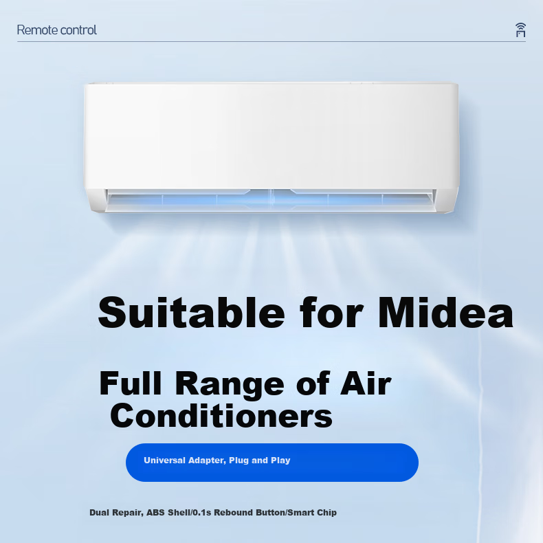 Dongpuli Universal Remote Control for Midea Hualing Air Conditioners, Suitable for Wall-Mounted Units, Floor-Standing Units, And Central Air Conditioning Units RN02D/02A/02J/BG 08CA 1