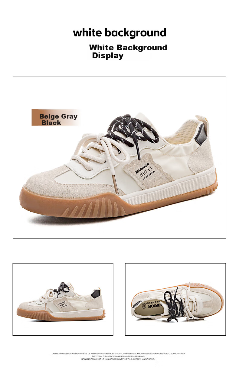 Huili Official Women's Sneakers, Summer 2026 Women's Shoes, Retro Trendy Comfortable Dexun Shoes for Women, Beige-Gray Size 35 13
