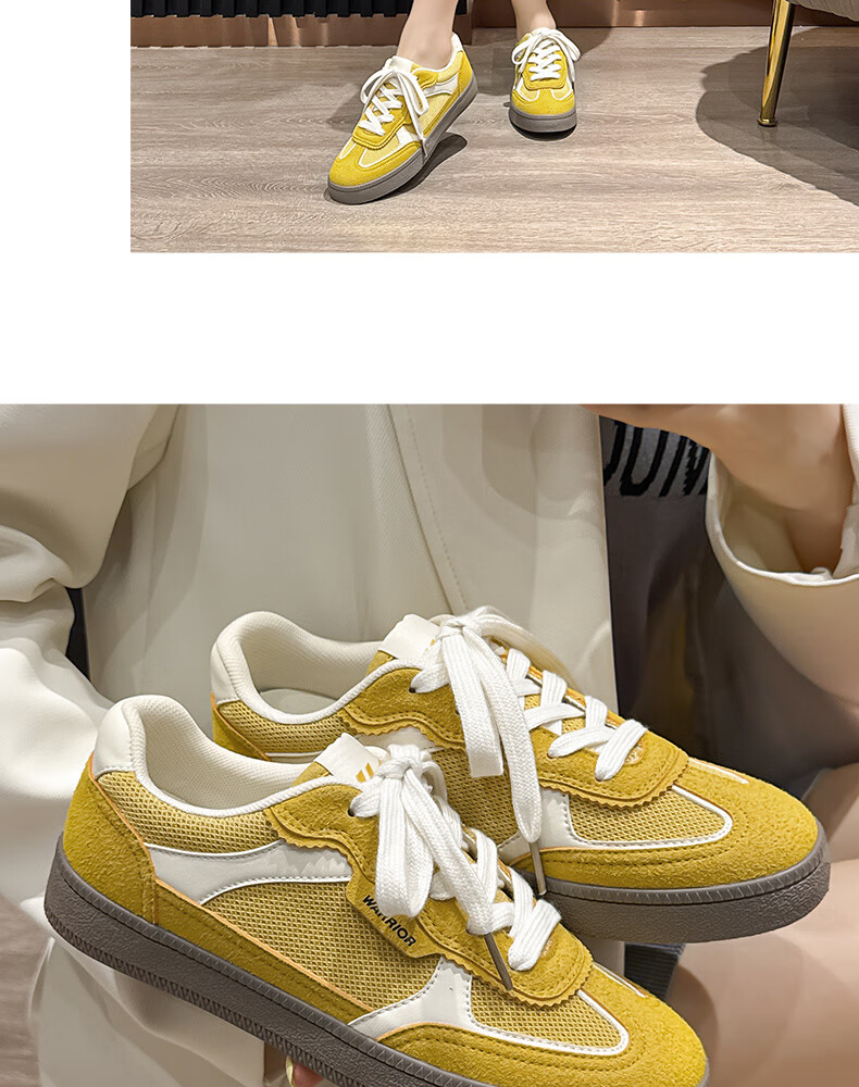Warrior Women's Shoes 2026 New Summer Classic Retro Sneakers Comfortable Breathable Casual Shoes Beige Green Size 35 14