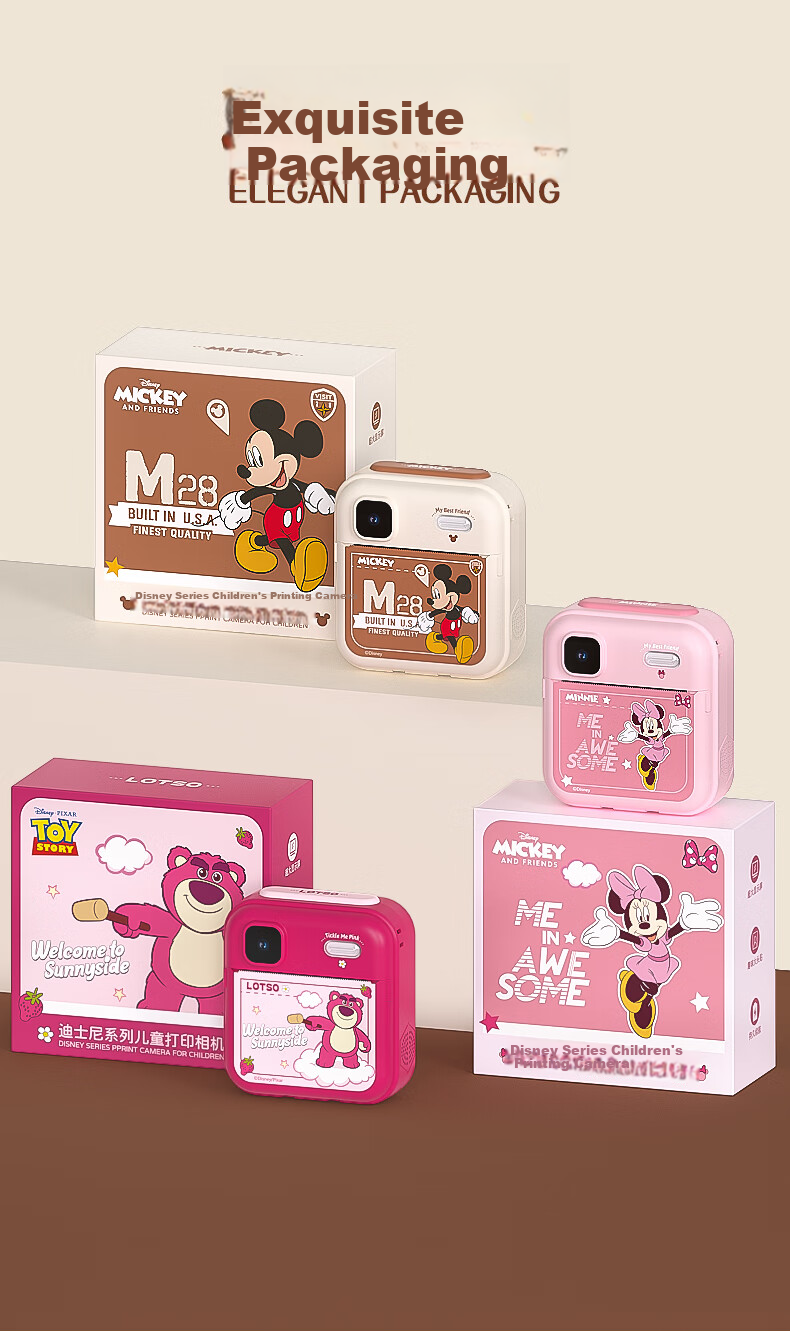 Disney Colorful Instant Camera for Children, Print Directly, Photo Toy, Birthday Gift for Boys And Girls, PC02 Minnie 15