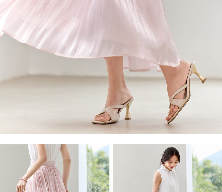 Shangdu Bila Light Luxury Draped A-Line Skirt for Women Summer High-End Slim Elegant Shimmer High Waist Mid-Length Skirt 8